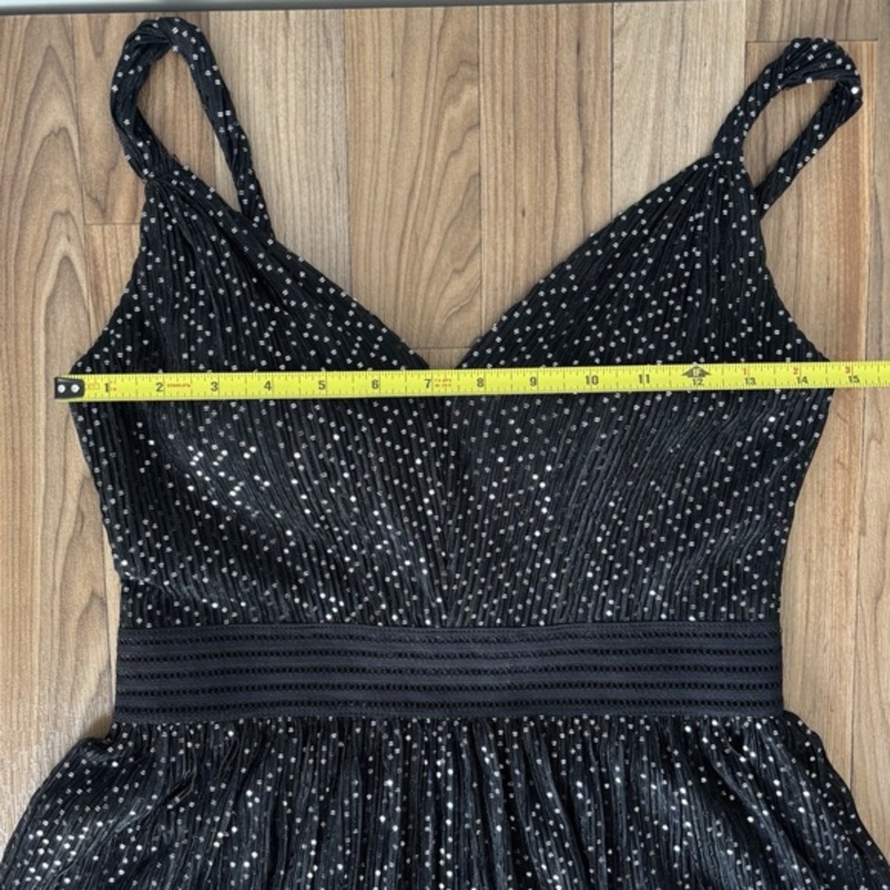 City Studio Mini Dress Sz 9 Black Silver Whimsygoth Glitter Baby‎ Doll Y2K Hoco - Picture 8 of 14